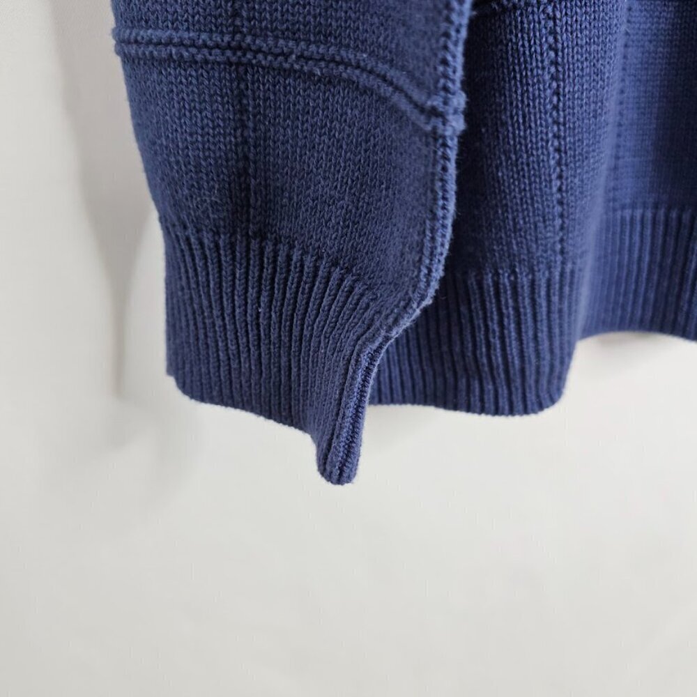 Vintage KNIGHTSBRIDGE Men's Pullover Sweater Size L NAVY BLUE Preppy 100% Cotton - Picture 4 of 8